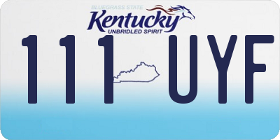 KY license plate 111UYF