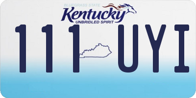 KY license plate 111UYI