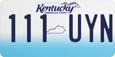 KY license plate 111UYN