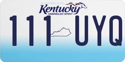 KY license plate 111UYQ