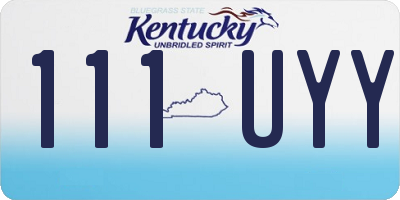 KY license plate 111UYY