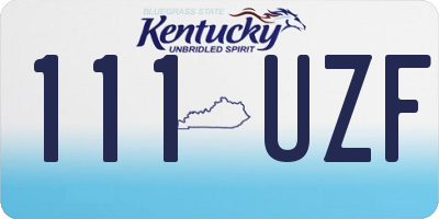 KY license plate 111UZF