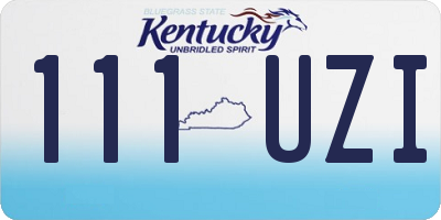 KY license plate 111UZI