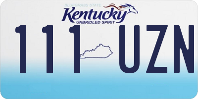 KY license plate 111UZN