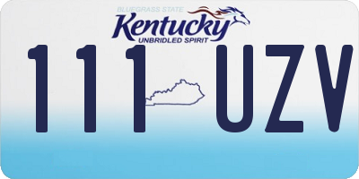 KY license plate 111UZV