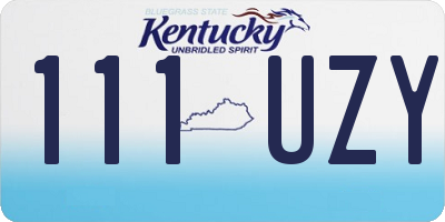 KY license plate 111UZY