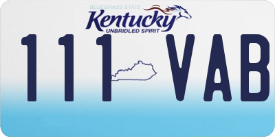 KY license plate 111VAB