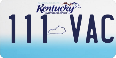 KY license plate 111VAC