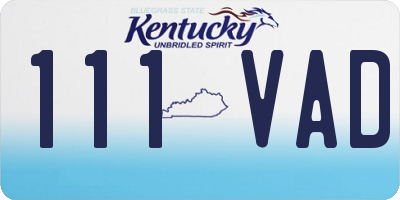 KY license plate 111VAD