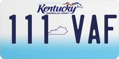 KY license plate 111VAF
