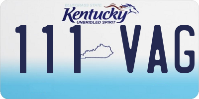 KY license plate 111VAG