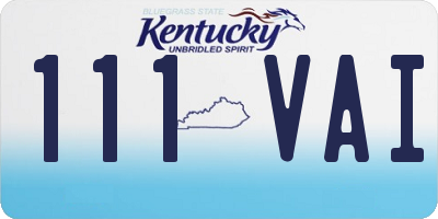 KY license plate 111VAI