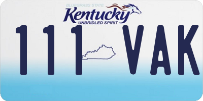 KY license plate 111VAK