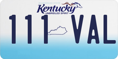 KY license plate 111VAL