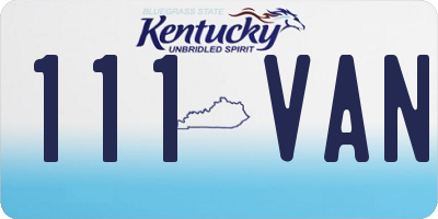 KY license plate 111VAN