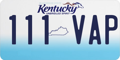 KY license plate 111VAP