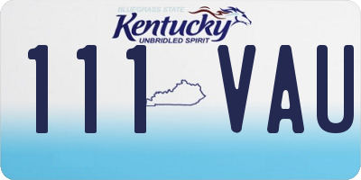 KY license plate 111VAU