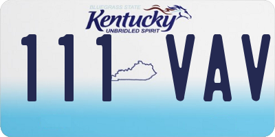 KY license plate 111VAV