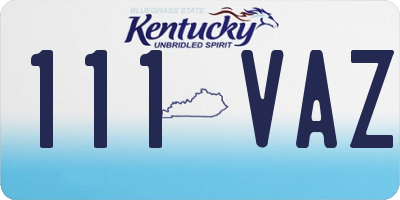 KY license plate 111VAZ