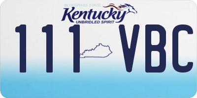 KY license plate 111VBC
