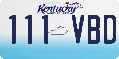 KY license plate 111VBD
