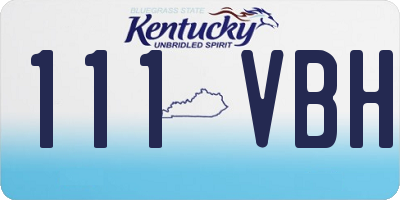 KY license plate 111VBH