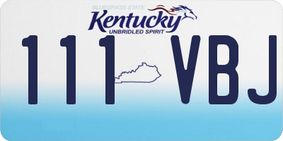 KY license plate 111VBJ