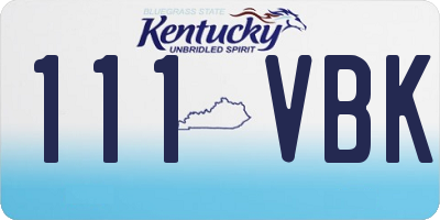 KY license plate 111VBK