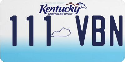KY license plate 111VBN