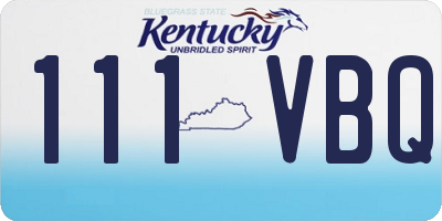 KY license plate 111VBQ