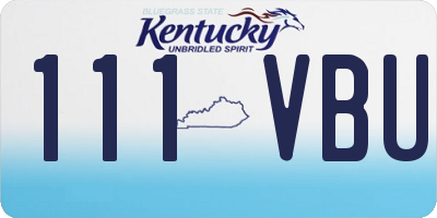KY license plate 111VBU