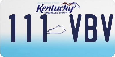 KY license plate 111VBV