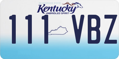 KY license plate 111VBZ
