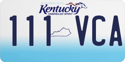KY license plate 111VCA