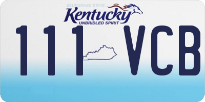 KY license plate 111VCB