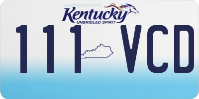KY license plate 111VCD