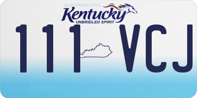 KY license plate 111VCJ