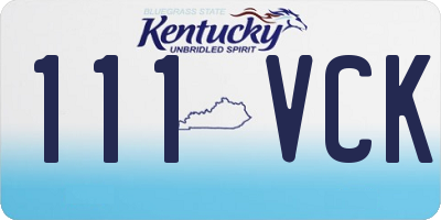 KY license plate 111VCK