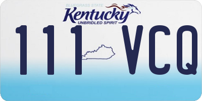 KY license plate 111VCQ