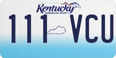 KY license plate 111VCU