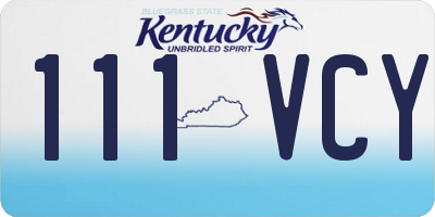 KY license plate 111VCY