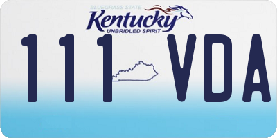 KY license plate 111VDA