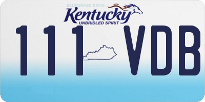 KY license plate 111VDB
