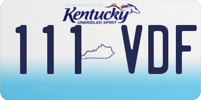 KY license plate 111VDF