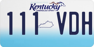 KY license plate 111VDH