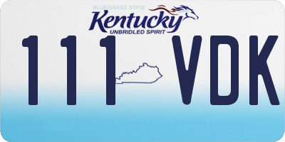 KY license plate 111VDK