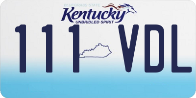 KY license plate 111VDL