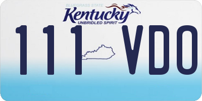 KY license plate 111VDO