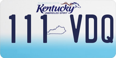 KY license plate 111VDQ