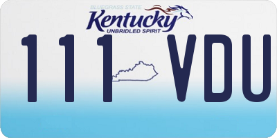 KY license plate 111VDU